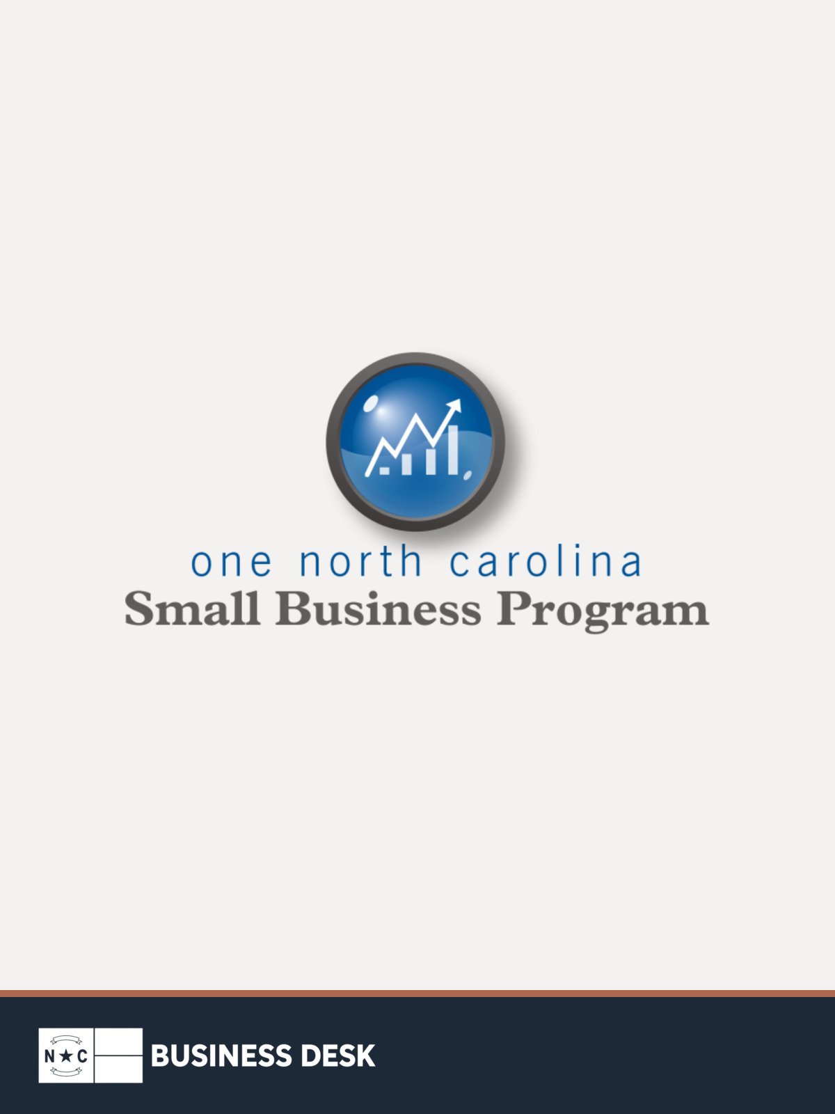 One North Carolina Small Business Program logo on a warm white background, with the NC Business Desk footer.