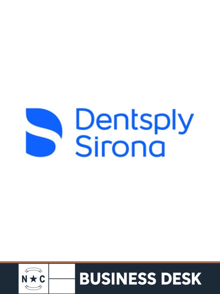 Dentsply Sirona logo on a white field above the NC Business Desk footer