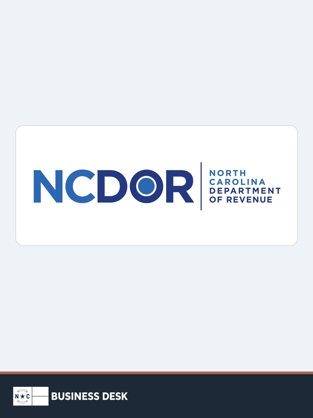 Official North Carolina Department of Revenue logo above the approved NC Business Desk footer.