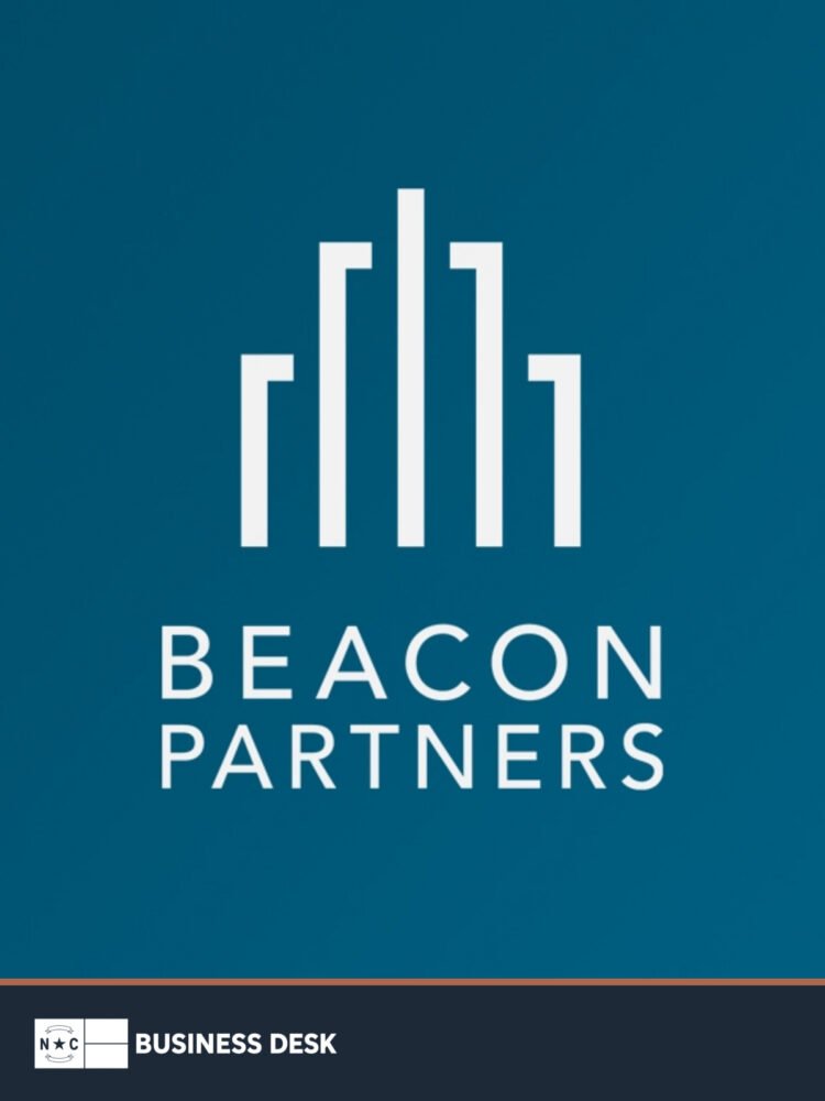 Beacon Partners logo on a teal background above the NC Business Desk footer.
