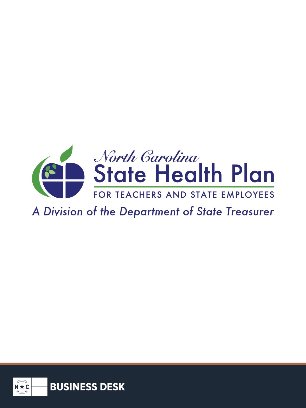 North Carolina State Health Plan’s official logo above the NC Business Desk footer.
